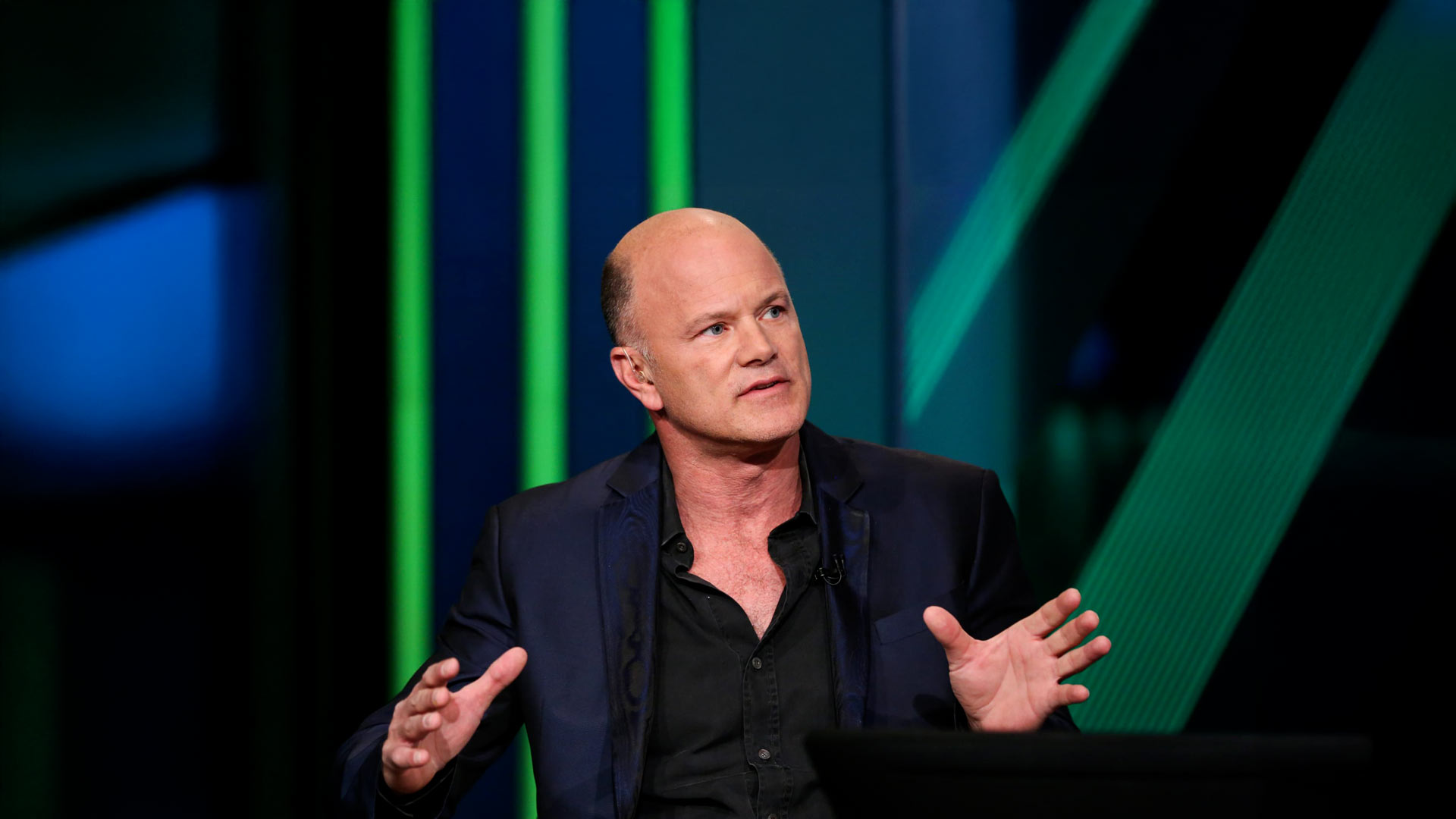 Mike Novogratz speaking during a televised interview.